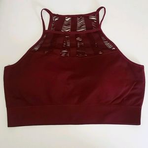 C&C California Maroon Halter Padded Bra